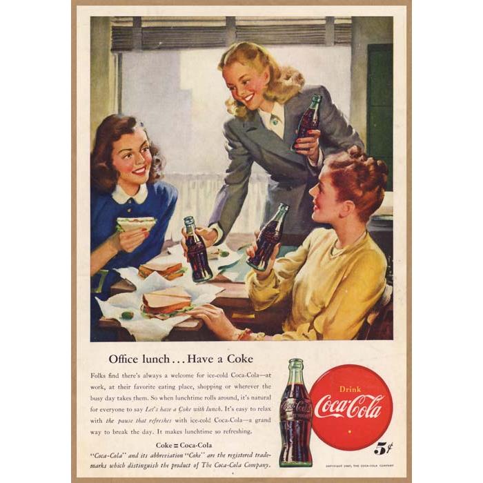 Coca-Cola レトロミニポスター B5サイズ 複製広告 ◇ コカコーラ Coca-Cola レトロミニポスター B5サイズ 複製広告 ◇ コカコーラ