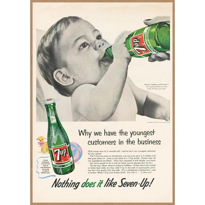 7-UP レトロミニポスター B5サイズ 複製広告 ◇ セブンアップ SevenUp