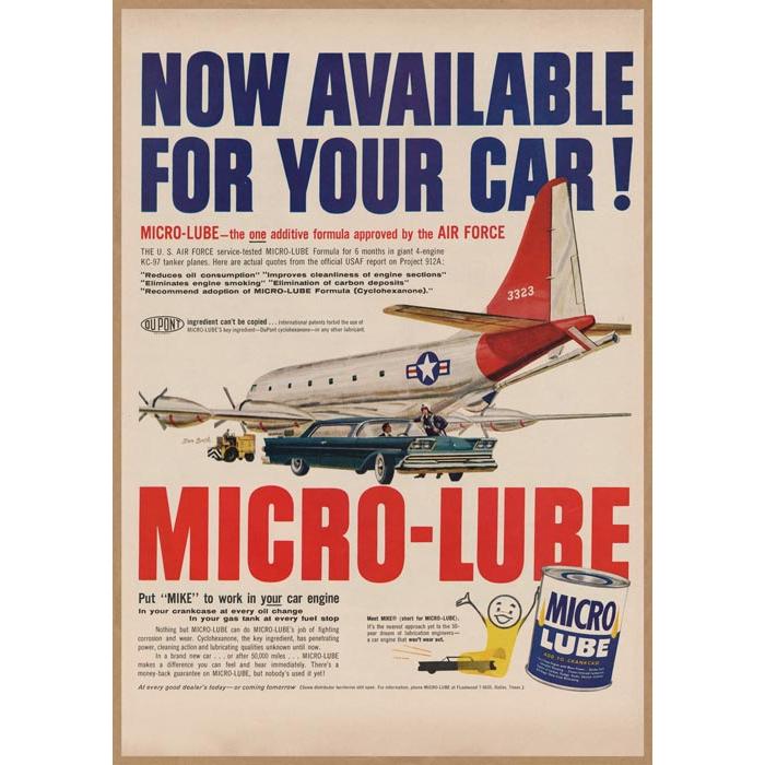 MICRO LUBE オイル レトロミニポスター B5サイズ 複製広告 マイクロ リューベ ルーブ USAF USAD5122 USAD5