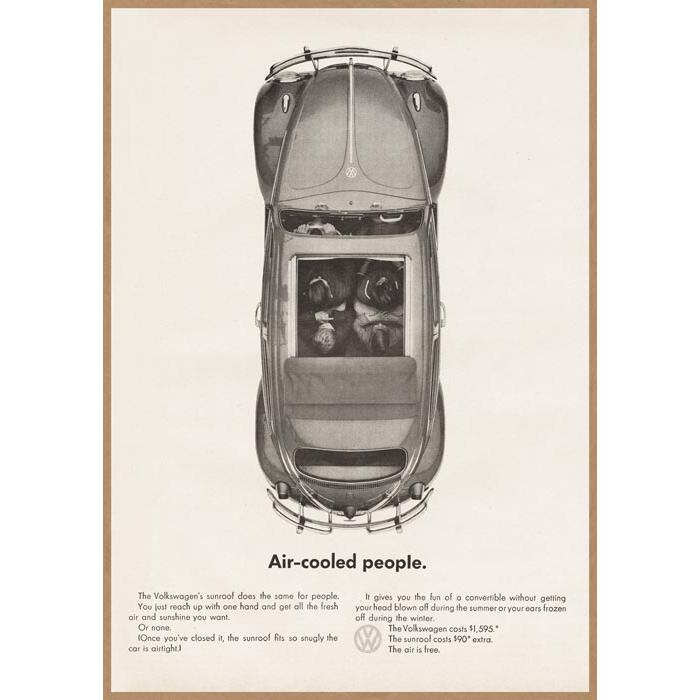 ワーゲン ビートル VW レトロミニポスター B5サイズ ◇ 複製広告