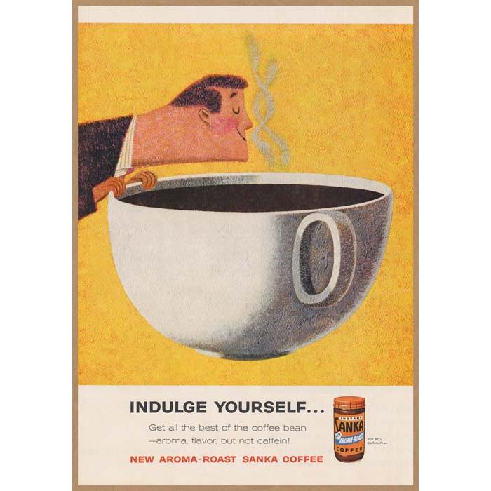 SANKA COFFEE レトロミニポスター B5サイズ 複製広告 ◇ サンカ