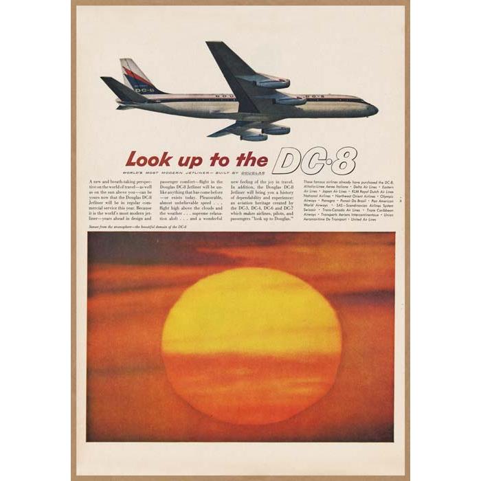 ダグラス社 DC-8 レトロミニポスター B5サイズ 複製広告 ◇ DOUGLAS