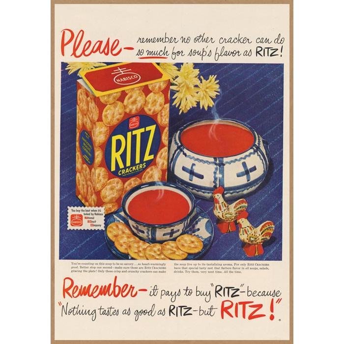 RITZ クラッカー ナビスコ レトロミニポスター B5サイズ 複製広告