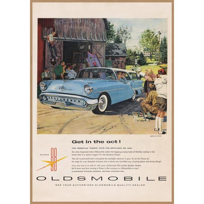 OLDSMOBILE スーパー88 フィエスタ レトロミニポスター B5サイズ