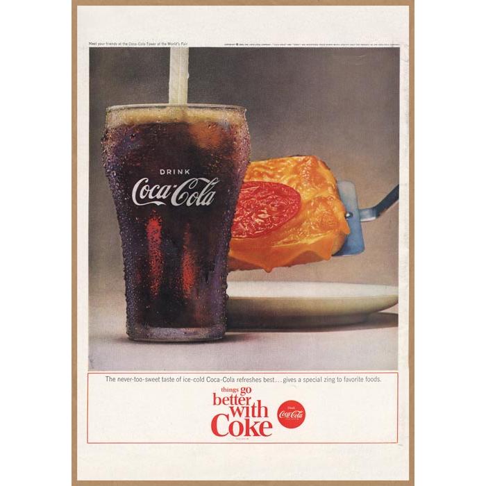 Coca-Cola レトロミニポスター B5サイズ 複製広告 ◇ コカコーラ