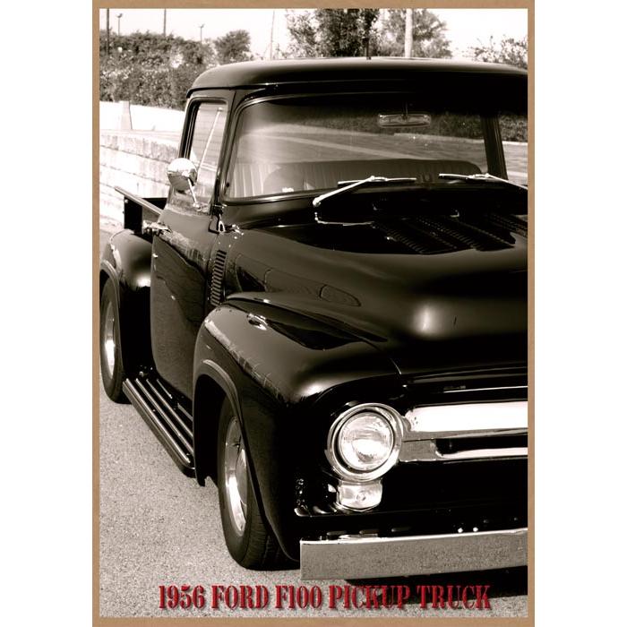 Ford F-100 1956 パンプキン アメ車 インテリア 置物 輸入雑貨 Ford pickup パンプキン レトロミニポスター B5サイズ ◇ F-100 F100