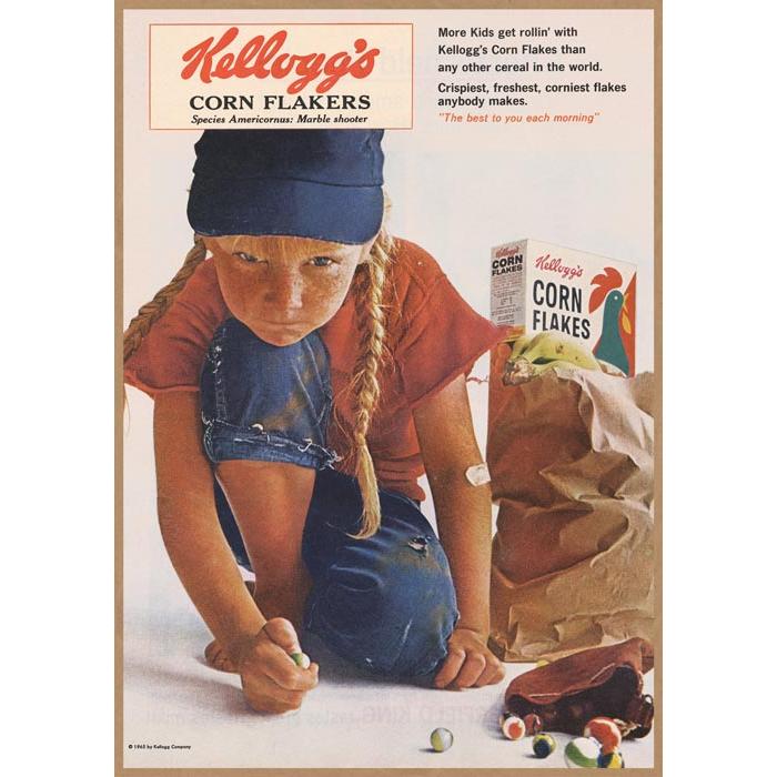 ケロッグ コーンフレークス レトロミニポスター B5サイズ 複製広告