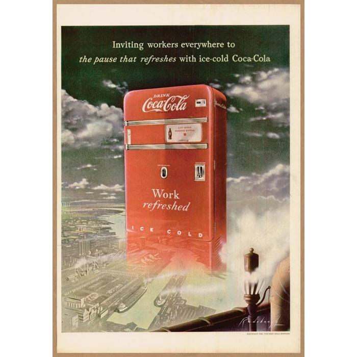 Coca-Cola 自販機 レトロミニポスター B5サイズ 複製広告