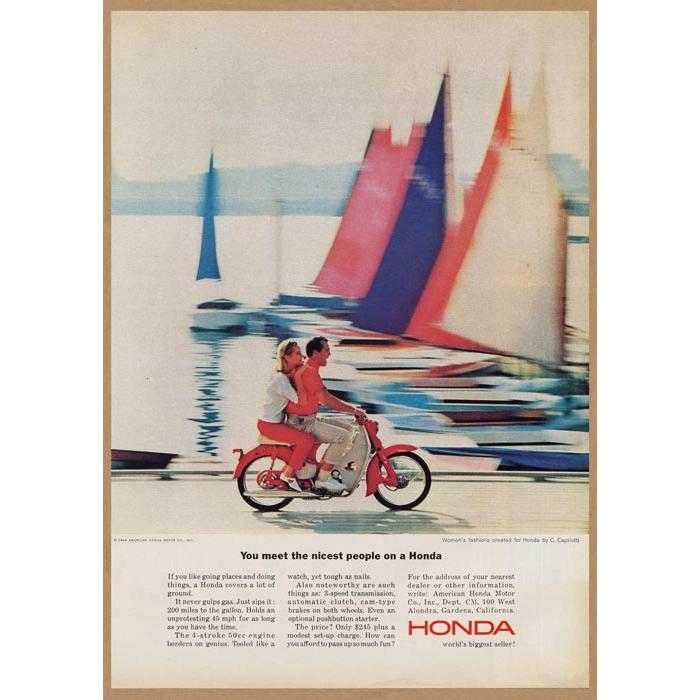 HONDA カブ レトロミニポスター B5サイズ ◇ 複製広告 ホンダ スーパー