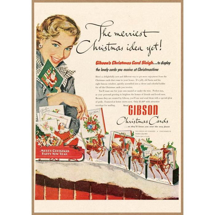 GIbson クリスマスカード レトロミニポスター B5サイズ 複製広告