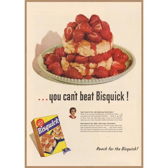 ビスクィック ケーキミックス レトロミニポスター B5サイズ 複製広告