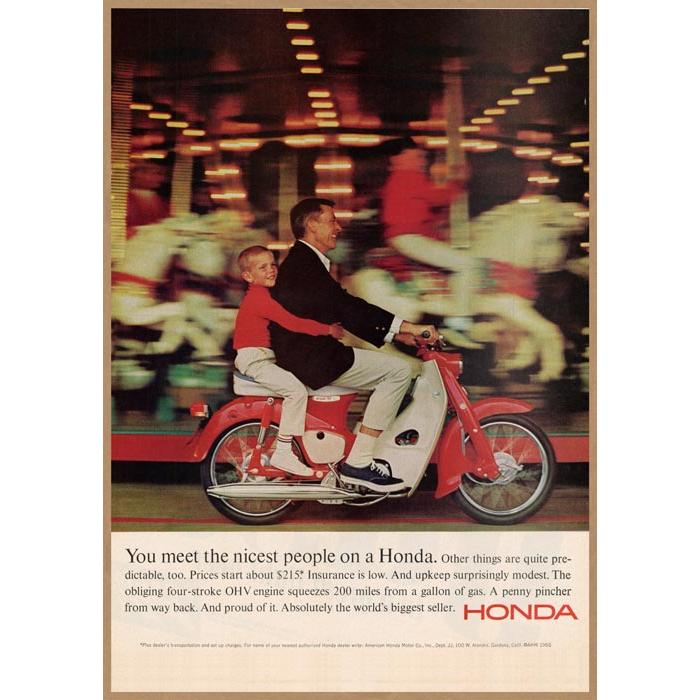 HONDA カブ レトロミニポスター B5サイズ ◇ 複製広告 ホンダ スーパー