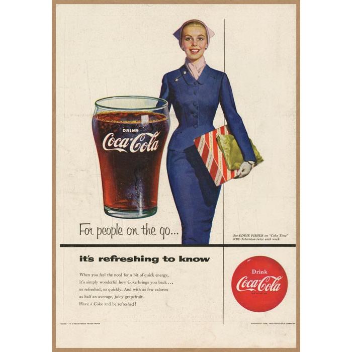 Coca-Cola レトロ広告 フレーム付き Coca-Cola レトロミニポスター B5サイズ ◇ 複製広告 コカコーラ