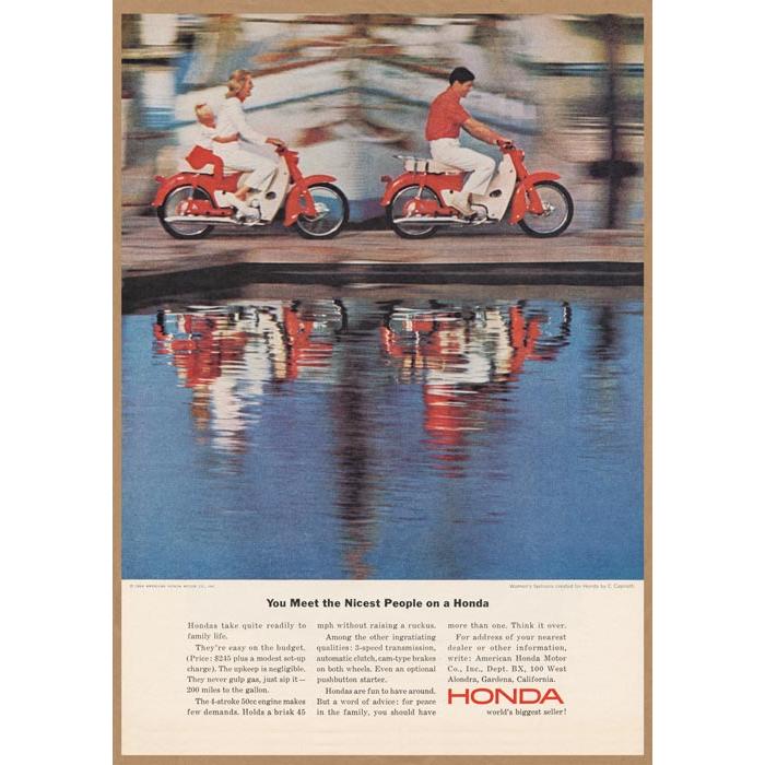 HONDA カブ レトロミニポスター B5サイズ ◇ 複製広告 ホンダ スーパー