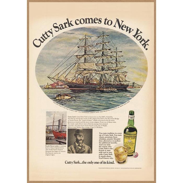 カティサーク レトロミニポスター B5サイズ 複製広告 ◇ 帆船 Cutty