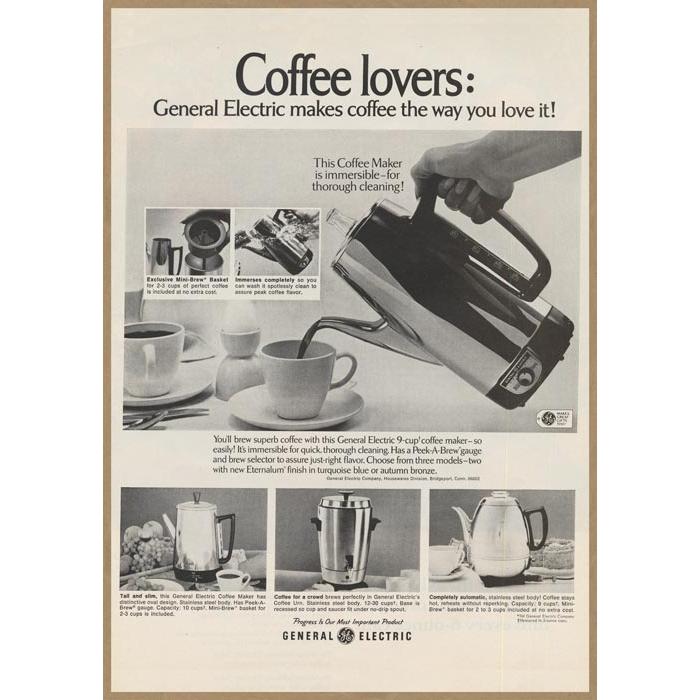 GE 電気ケトル レトロミニポスター B5サイズ 複製広告 ◇ ポット