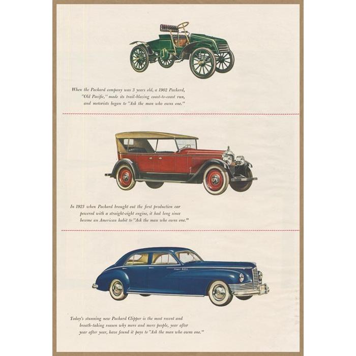 パッカード イラスト レトロミニポスター B5サイズ 複製広告 ◇ アメ車