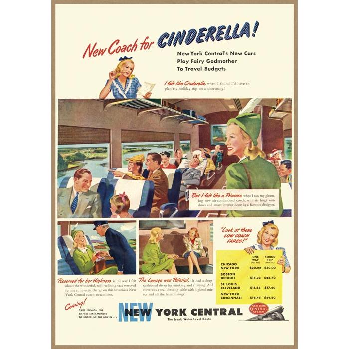 ニューヨーク・セントラル鉄道 レトロミニポスター B5サイズ 複製広告
