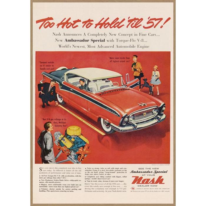 アルテッツァ　パネルポスター　当時物　旧車 Nash レトロミニポスター B5サイズ 複製広告 ◇ アンバサダー