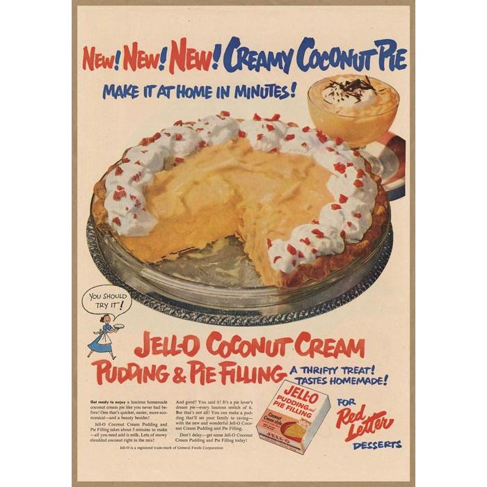 Jell-O プディング レトロミニポスター B5サイズ 複製広告 ◇ ジェロ