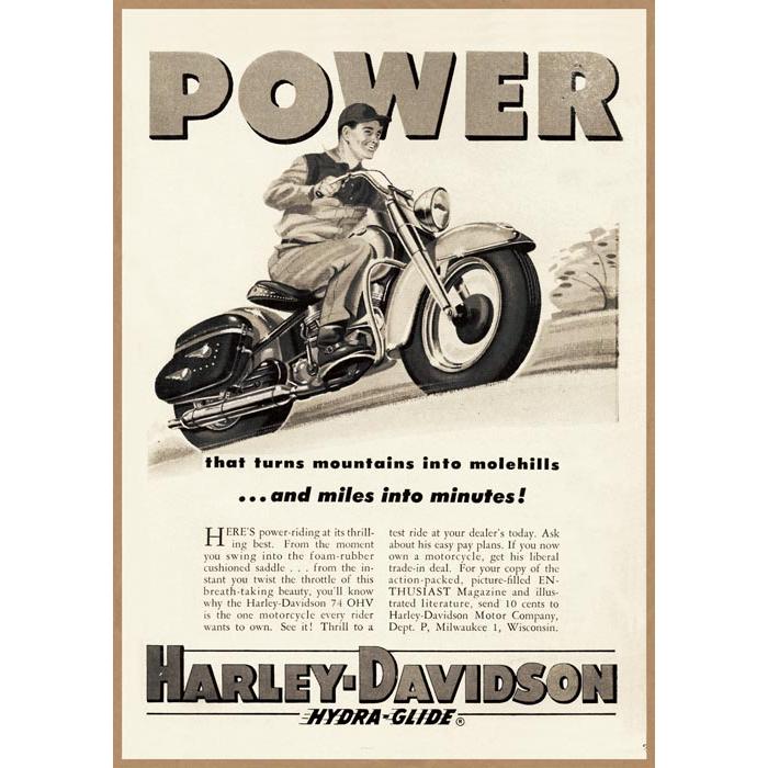 ハーレー POWER レトロミニポスター B5サイズ 複製広告 ◇ ハイドラ