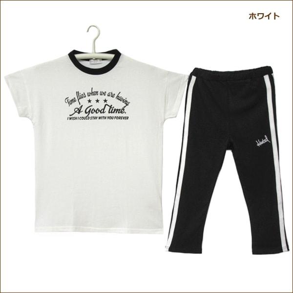 訳あり 女の子 ベルト付き 半袖Tシャツ パンツ 上下セット 140cm 150cm 160cm ホワイト パープル 2585 Material Blue bis マテリアルブルービス｜smilemako｜04