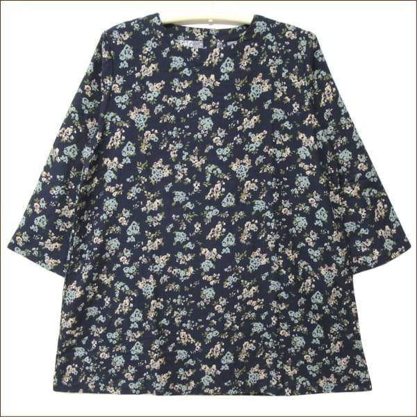 NAVY（BALENCIAGA） レディース 花柄 長袖 シャツ M〜L 9号 11号 NAVY 