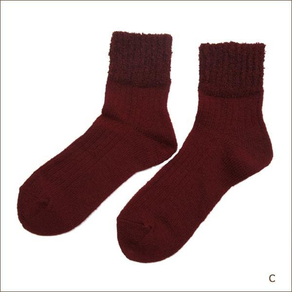 靴下 赤色 2重編み ウールmix ソックス 2足組 22 25cm A B C Set0840 Z Set0840 すまいるまこ 通販 Yahoo ショッピング