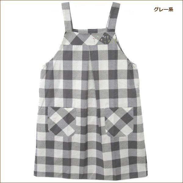 【５L~６L＊脇下たっぷりギャザー】HMエプロン　花柄カーキグレー系 5L~6L＊脇下たっぷりギャザー】HMエプロン 花柄カーキグレー系
