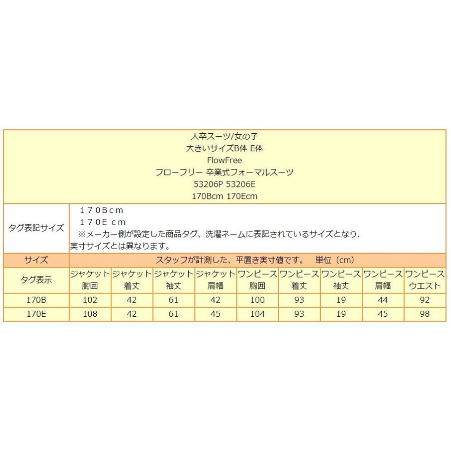 卒業式 FlowFree 大きいサイズB体 E体 卒業式スーツ アンサンブル 170Bcm 170Ecm ネイビー ブラック 53206P 53206E (51｜smilemako｜14