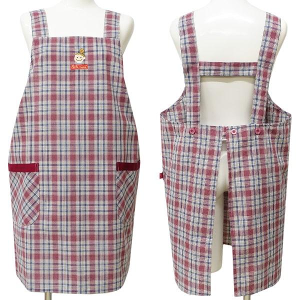 【 handmade 】ぽっちゃりエプロン※2L〜3L・チェック handmade 】ぽっちゃりエプロン※2L〜3L・チェック