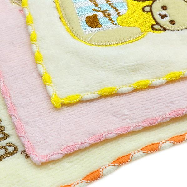 リラックマ ミニタオルハンカチ ハンドタオル 3枚 セット 刺繍 リラックマ ミニタオルハンカチ ハンドタオル 3枚 セット 刺繍
