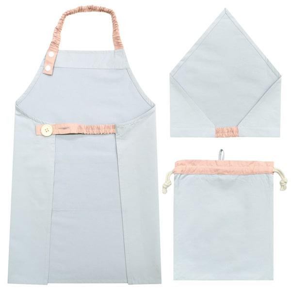 エプロン、三角巾＆巾着袋セット☆ エプロン＆三角巾セット（巾着袋付き）（子供用食事関連グッズ