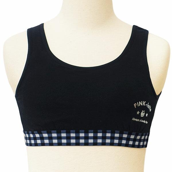 PINK-latte 下着 女の子 ハーフトップ カップ付き 取り外し可能