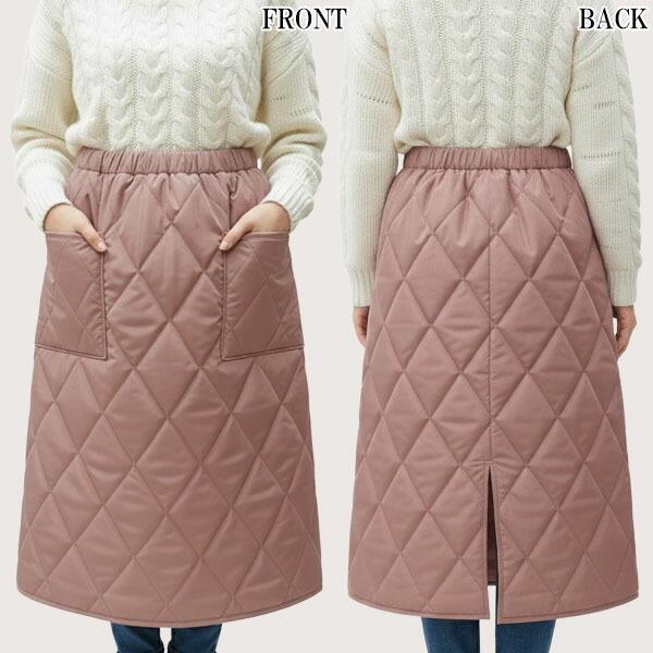 スカート 防寒 レディース キルト 裏ボア あったか サッと履ける毛布