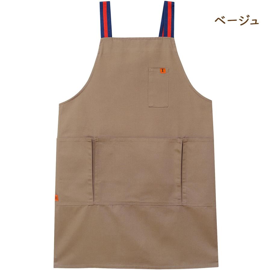 エプロン H型 後ろボタン留め キャンバス ワークエプロン 調節可能