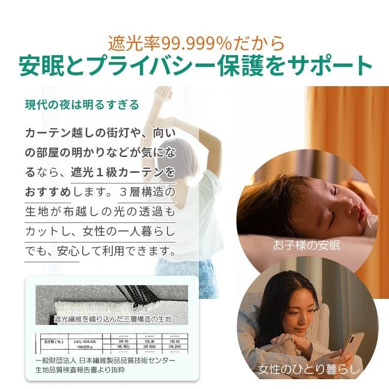 スマイル商店 遮光カーテン 4枚セット 防炎 遮光1級 4枚組 レース