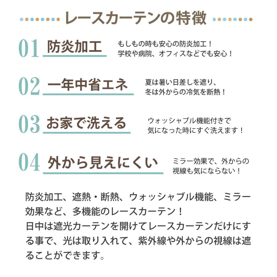 スマイル商店 遮光カーテン 4枚セット 防炎 遮光1級 4枚組 レース