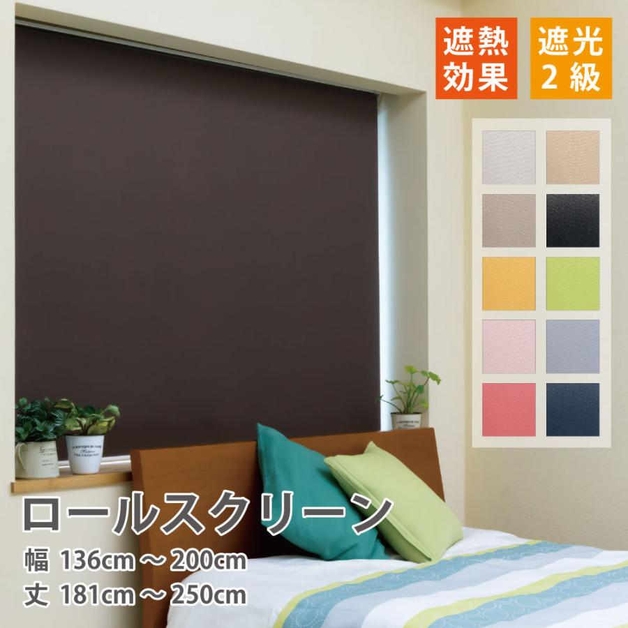 立川機工 ロールスクリーン 洗える 洗濯可 ロールカーテン 30色 選べる