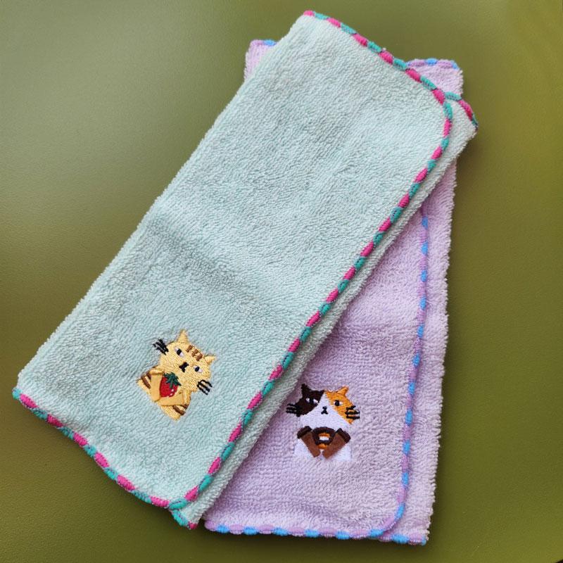 タオルハンカチ 箱入り HUGする 猫ハンカチ タオル ハンカチ 刺繍