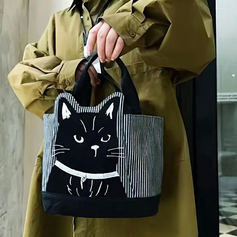 トートバッグ ねこ バッグ マチ付き 刺繍 北欧 おしゃれ かわいい 布