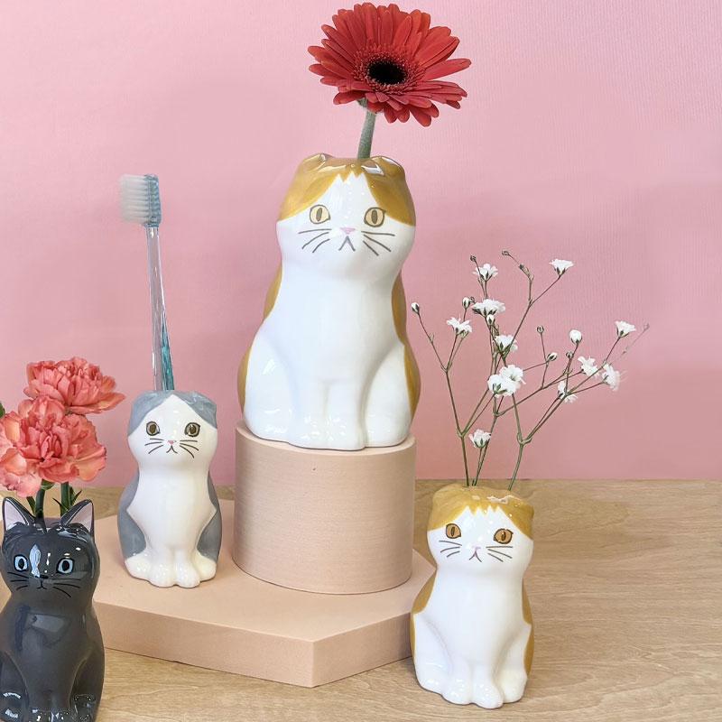 花瓶・フラワースタンド Venus and Cat フラワースタンド ペンスタンド ネコ ペン立て フラワーベース 贈り物