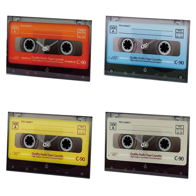 時計 置き時計 置時計 カセットテープ レトロデザイン 80'S