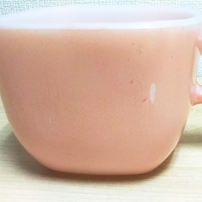 Glasbakeグラスベイク リプトンスープマグ ピンク・ミルクガラス