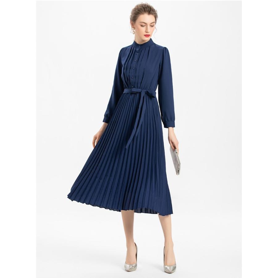 Sale 送料無料 結婚式 パーティー スタンドカラー フレア ワンピース ドレス 最高の Crabsky Com