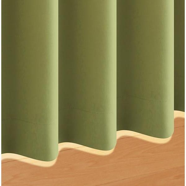 最初の  オリーブグリーン　マイン 20色×54サイズから選べる mine 幅100×215cm　防炎・1級遮光カーテン 2枚 ドレープカーテン