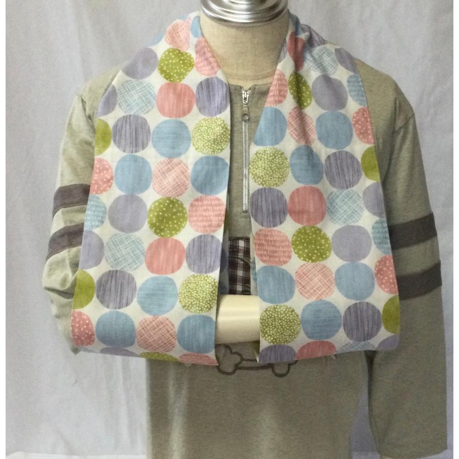 品質保証 アームバンド 三角巾 綿生地 丸模様柄 生成色地 Aｂ C49 脳卒中後の片麻痺の腕つり三角巾