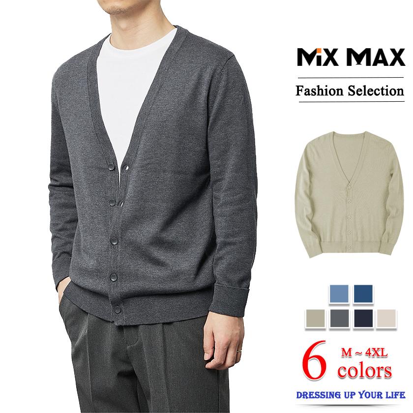 カーディガン メンズ 薄手 ニット ニットソー スクール Vネック 長袖 綿 ゆったり ストライプ ビジネス ニットカーディガン Uv対策 冷房対策 春 夏 秋 無地 Mcmx2336 Mixmax 通販 Yahoo ショッピング
