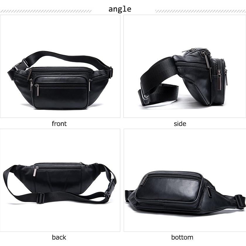 ウエストバッグ ウエストポーチ ショルダーバッグ メンズ 牛革 ヒップ