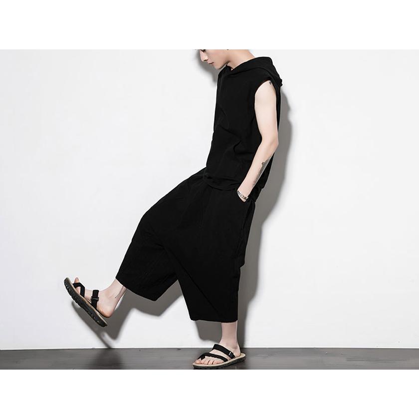 セール セットアップ 綿麻 リネン 上下セット メンズ パーカー